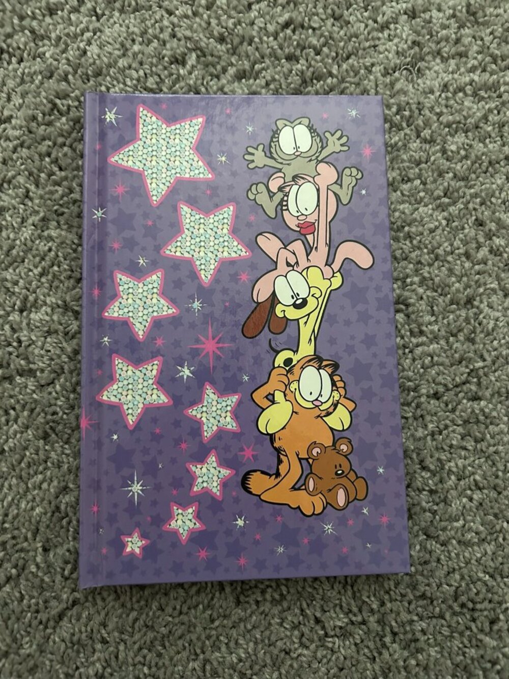 Vintage Garfield Odie Hardback Journal Notebook Purple